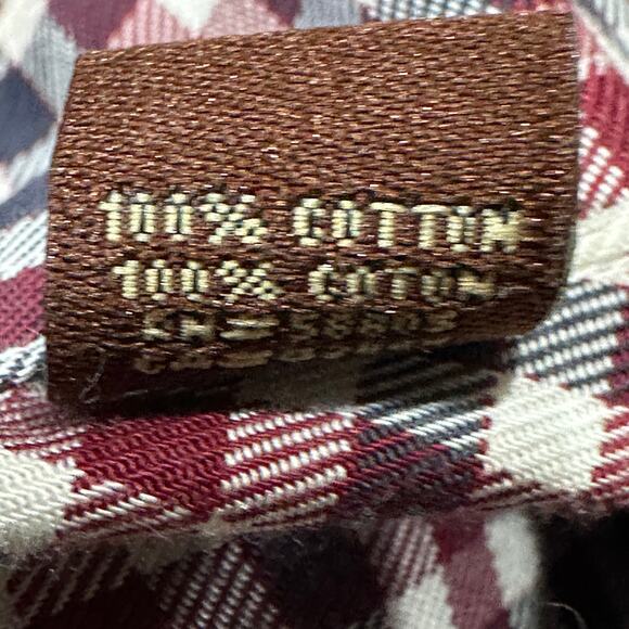 Oak Hill Button Down Shirt Men 3XL Red White Blue Plaid Wrinkle Free 100% Cotton - Picture 8 of 8